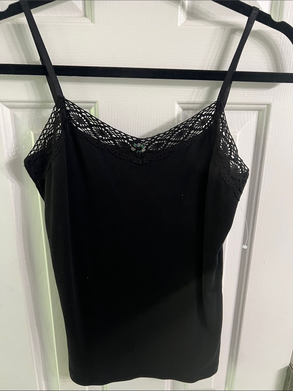 a.n.a Black Lace-Trim Camisole